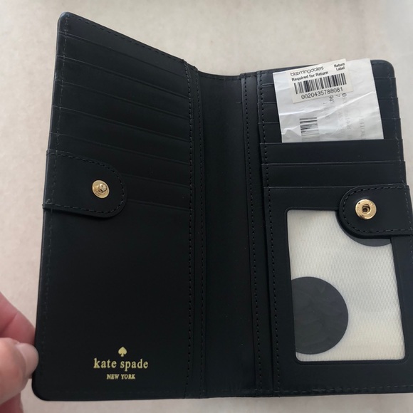 NEW Kate Spade Wallet classic rose gold shade. Shimmer, NWOT inc orig receipt - Picture 5 of 10